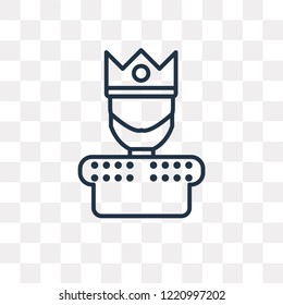 King vector outline icon isolated on transparent background, high quality linear King transparency concept can be used web and mobile