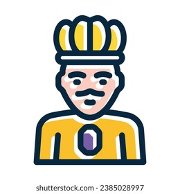 King Vector Thick Line Filled Dark Colors Icons For Personal And Commercial Use.
