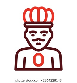King Vector Thick Line Two Color Icons For Personal And Commercial Use.
