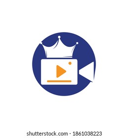 King Video vector logo design template. Royal film logo design vector.	
