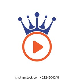 King Video vector logo design template. Royal film logo design vector.	
