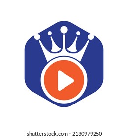 King Video vector logo design template. Royal film logo design vector.	