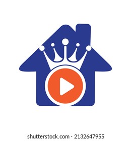 King Video vector logo design template. Royal film logo design vector.	