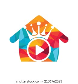 King Video vector logo design template. Royal film logo design vector.	