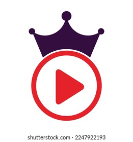 Plantilla de diseño del logotipo del vector King Video. Vector de diseño del logo de la película real.