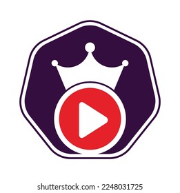 King Video vector logo design template. Royal film logo design vector.