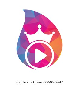 King Video vector logo design template. Royal film logo design vector.