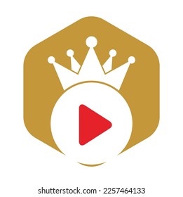 King Video vector logo design template. Royal film logo design vector.