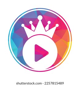 Plantilla de diseño del logotipo del vector King Video. Vector de diseño del logo de la película real.