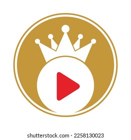 Plantilla de diseño del logotipo del vector King Video. Vector de diseño del logo de la película real.