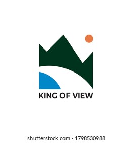 king of view logo vector illustration