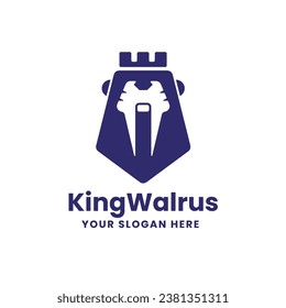 King Walrus Minimalist Logo Design