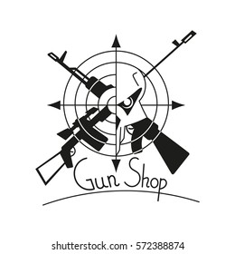 King of war logo,skull and gun.