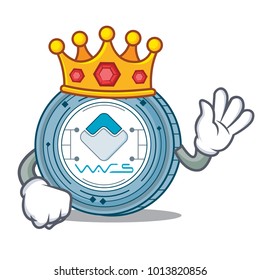 King Waves coin mascot cartoon