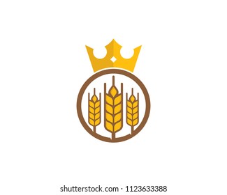 King Wheat Icon Logo Design Element
