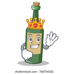 King wine bottle character cartoon
