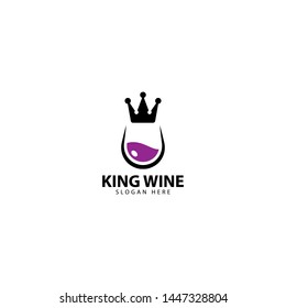King Wine Logo Design Icon