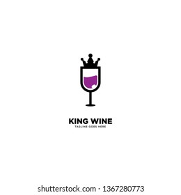 King Wine logo template, vector illustration icon element - Vector