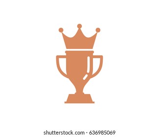 King Winner Bronze Trophy Icon Logo Design Element