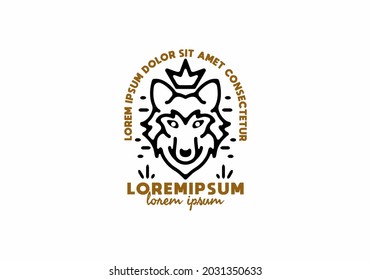 King Of Wolf Line Art With Lorem Ipsum Text Design