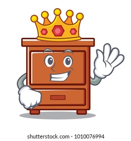 King wooden drawer mascot cartoon