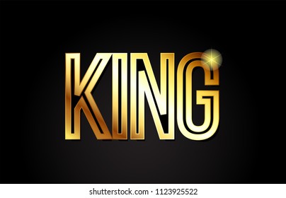 king word typography design in gold or golden color suitable for logo, banner or text design