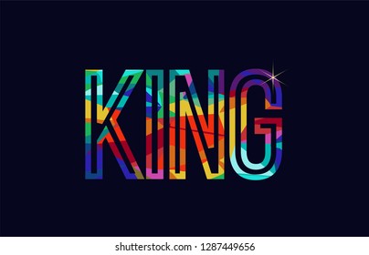 king word typography design in rainbow colors suitable for logo or text