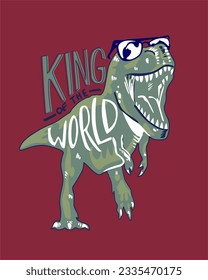 King world of dino , Trex graphic vector for tshirt and other print 