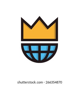  King of the world symbol icon or logo 