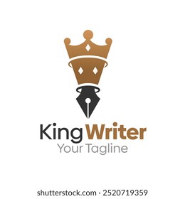 King Writer Logo Design Template. Good for Business, Agency, Community and Organization
