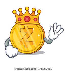 King Zcash coin character cartoon