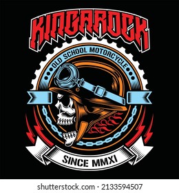 kingarock head helmet old skull vector