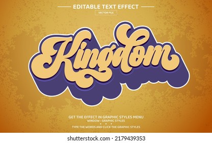 Kingdom 3D editable text effect template