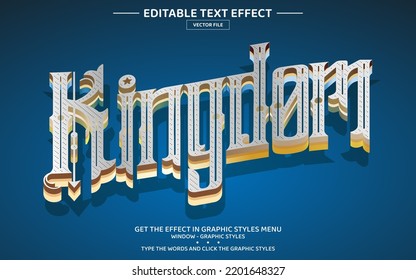 Kingdom 3D editable text effect template