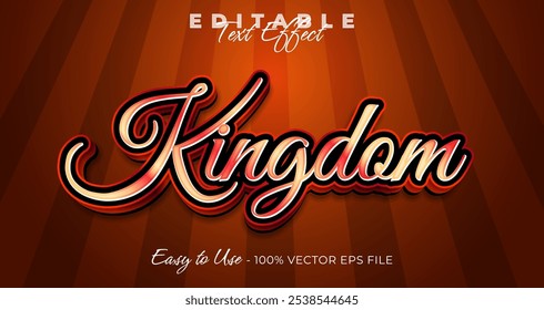 Kingdom 3d typography, luxury editable text effect