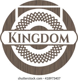 Kingdom badge with wooden background