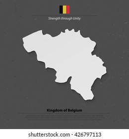 Kingdom of Belgium isolated map and official flag icon. vector Belgian political map 3d illustration. Europe Union geographic banner template. travel and business, politics concept maps