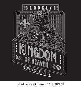 Kingdom cards players typography, t-shirt graphics, vectors