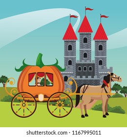 Kingdom castle with horse