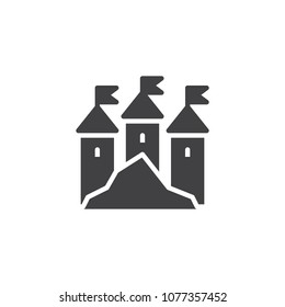 Kingdom castle vector icon. filled flat sign for mobile concept and web design. Royal towers simple solid icon. Symbol, logo illustration. Pixel perfect vector graphics