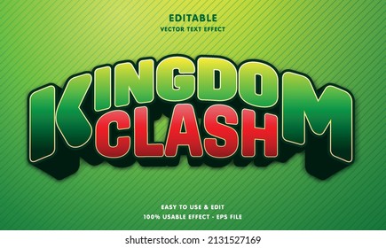 kingdom clash editable text effect with modern and simple style, usable for logo or campaign title
