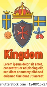 Kingdom concept banner. Cartoon banner of kingdom vector concept for web, giftcard and postcard