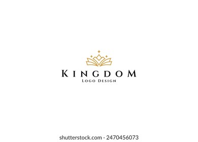Kingdom crown luxury logo design concept
