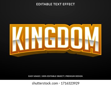 kingdom esport team logo text effect template with 3d bold style use for logo and brand title or headline