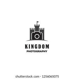 kingdom gate building and camera photography logo icon vector inspiration