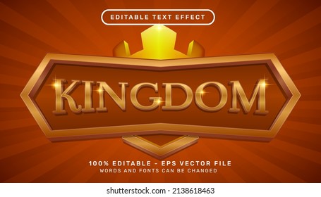 kingdom gold color 3d text effect and editable text effect