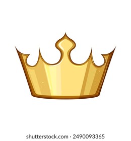 caricatura de la corona de oro del reino. logotipo de lujo, Regalías de emblema, tesoro real reino signo de la corona de oro. símbolo aislado Ilustración vectorial