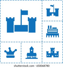 Kingdom icon. set of 6 kingdom filled icons such as castle