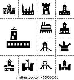 Kingdom icons. set of 13 editable filled kingdom icons such as castle