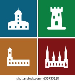 Kingdom icons set. set of 4 kingdom filled icons such as